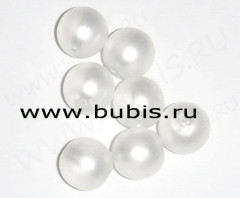 Бусина "жемчуг" 8,5мм белая ПОЛУПРОЗРАЧНАЯ (стекло)