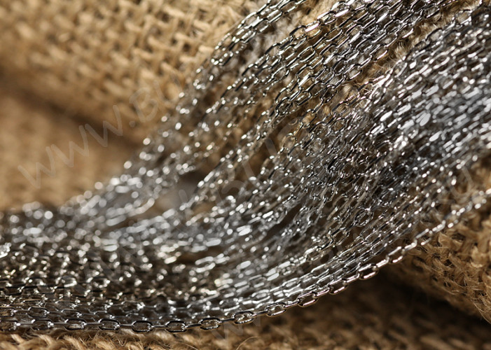 Цепочка C04 с простым плетением звено 3*1,7мм цвет платины (Brass) (50см)