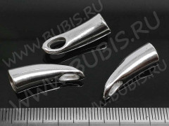 Концевик 039 пластиковый 25*8,5*8мм цвет платины (акрил CCB)