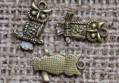 Подвеска Сова 09 19,5*12,5*2,3мм античная бронза (литьё)