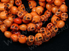 Бусина каменная Череп 02 Говлит 10*9*7,5мм рыжий (камни)