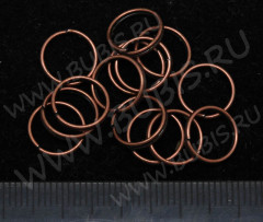 Колечки двойной крутки 10мм античная медь БЕЗ никеля (Iron) (10шт.)