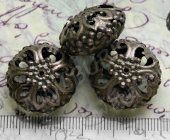 Бусина ажурная 02 приплюснутая 23*12,5мм античная бронза (Iron)