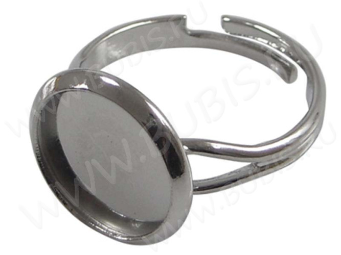 Основа (заготовка) для кольца 103 17мм с сеттингом 12мм цвет платины (Brass)