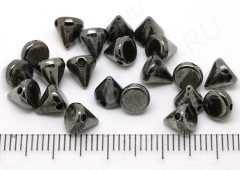 Бусина акриловая Шип 03 металлик 6*5,8*5,8мм чёрный никель (акрил CCB) (10шт.)