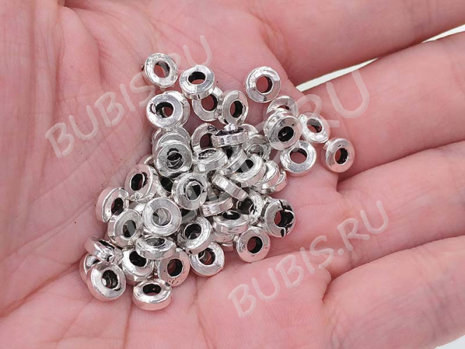 Рондели 071 колечки 6*6*2,2мм античное серебро (литьё) (10шт.)