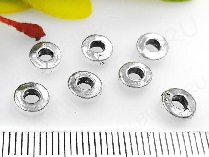 Рондели 071 колечки 6*6*2,2мм античное серебро (литьё) (10шт.)