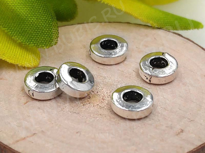 Рондели 071 колечки 6*6*2,2мм античное серебро (литьё) (10шт.)