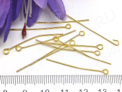 (ОПТ) Штифт с петлёй 35*0,7мм золотистый (Iron) (100гр)