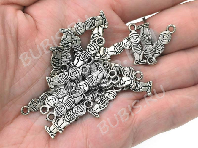 Подвеска Мальчик 02 двусторонняя 18*7*1мм античное серебро (литьё)