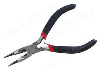 Круглогубцы 08 комбинированные 125мм с чёрными ручками (инструменты для бижутерии)