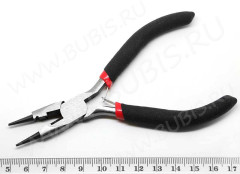 Круглогубцы 08 комбинированные 125мм с чёрными ручками (инструменты для бижутерии)