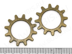 Шестерёнка 02 двусторонняя 21*20,5*1,1мм античная бронза (литьё) (Steampunk)