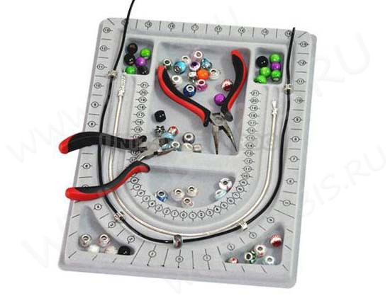 Сборочный столик 03 для создания украшений 33*24*1,5см розовый (инструменты для бижутерии)