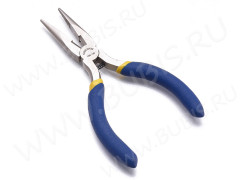 Тонкогубцы (утконосы короткие) 21 с кусачками 125мм сине-жёлтый и цвет платины (инструменты для бижутерии)