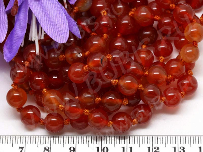 (ОПТ) Бусина округлая 4мм Сердолик оранжевый натуральный (камни) (НИТЬ)