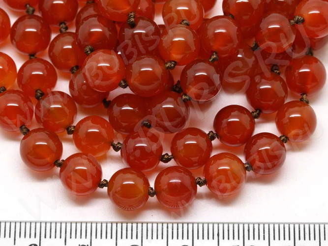 (ОПТ) Бусина округлая 4мм Сердолик оранжевый натуральный (камни) (НИТЬ)