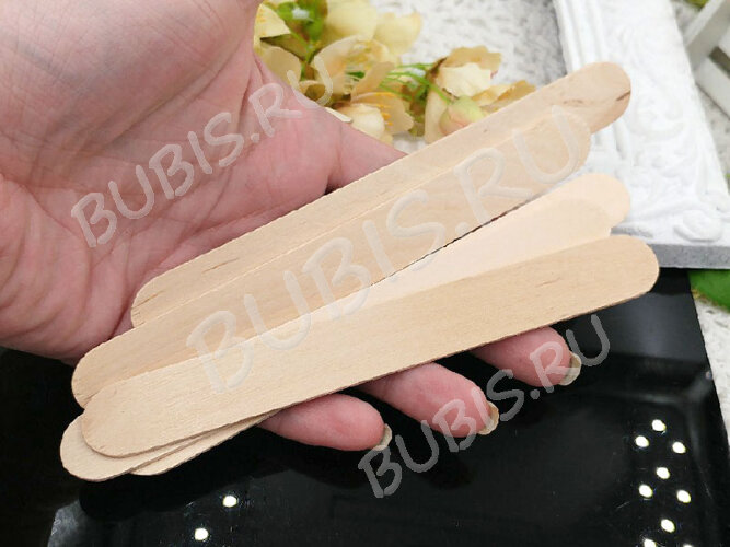 Деревянные палочки 02 шпатели широкие 150*18*1,5мм бежевые (инструменты для бижутерии) (5шт.)