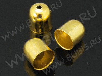 (СКИДКИ!!!) Концевик 076 шапочка 11*10*10мм золотистый (Iron) (10шт.)