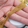 Купить Цепочка S22 хирургическая сталь простое плетение тонкая 2,3*2*0,5мм золотистая (ювелирная сталь) (50см) с доставкой по России
