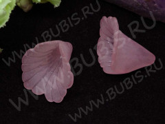 Бусина акрил Цветочек 63 воронка матовый 19*18*18мм розовый полупрозрачный (акрил)