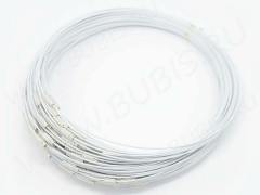 Чокер 03 из стальной проволоки с покрытием и винтовым замочком 2,7мм белый (примерно 45см)