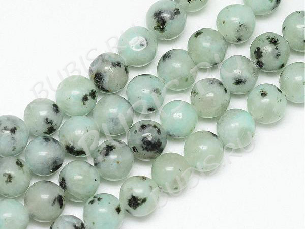 (ОПТ) Бусина округлая 8мм Яшма Кунжутная КИВИ натуральная (камни) (НИТЬ)