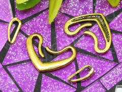 121 Тоггл-крючок закорючка 21,5*15,5мм и 11,5*5мм античное золото (литьё)