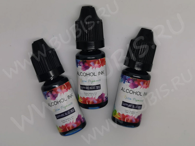 Краситель 02 Алкогольные чернила спиртовые Голубой Сапфир Sapphire Blue (Alcohol Ink)(10мл)
