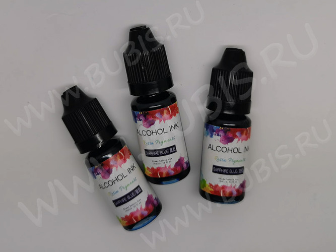 Краситель 02 Алкогольные чернила спиртовые Голубой Сапфир Sapphire Blue (Alcohol Ink)(10мл)