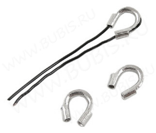 Защита ланки 03 протектор от перетирания нити и лески 5*5*1,5мм цвет платины (Хирургическая Сталь) (10шт.)