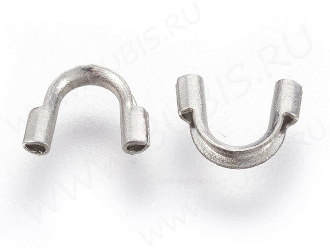 Защита ланки 03 протектор от перетирания нити и лески 5*5*1,5мм цвет платины (Хирургическая Сталь) (10шт.)