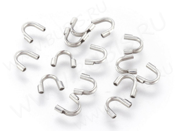 Защита ланки 03 протектор от перетирания нити и лески 5*5*1,5мм цвет платины (Хирургическая Сталь) (10шт.)