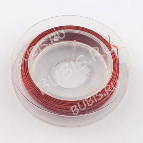 Ювелирный тросик 038-10 Ланка Струна 0,38мм красный (катушка 10м)