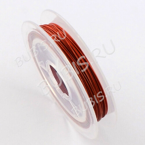 Ювелирный тросик 038-10 Ланка Струна 0,38мм красный (катушка 10м)