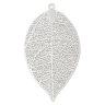 Купить Подвеска Листик 50 мониста резной ажурный филигрань 55*29*0,3мм цвет платины (Хирургическая сталь) с доставкой по России