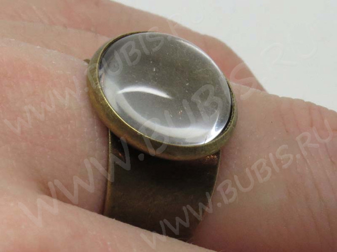 Основа (заготовка) для кольца 093 18мм с сеттингом 14мм античная медь (Brass)