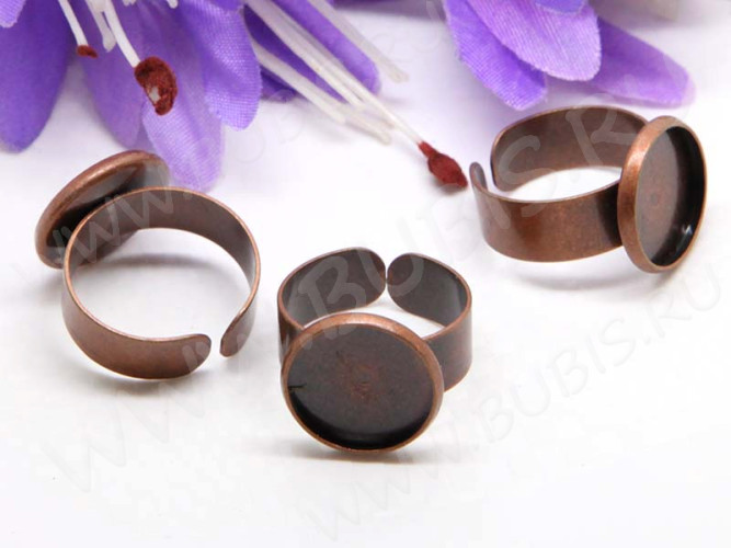 Основа (заготовка) для кольца 093 18мм с сеттингом 14мм античная медь (Brass)