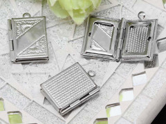 Подвеска Медальон 12 прямоугольный 22,5*16*4мм цвет платины (Brass)