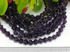 (СКИДКИ!!!) Бусина Биконус гранёный 5*4,5мм Хрусталь фиолетовый прозрачный (имитация Сваровски) (20шт.)