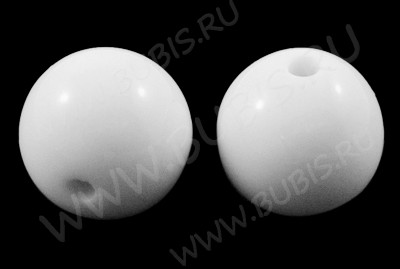 Бусина Округлая 13 Шар 12мм белый глянцевый непрозрачный (акрил) (10шт)