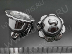 Концевик 040 пластиковый Колокольчик большой 23,5*23,5*20мм цвет платины (акрил CCB)