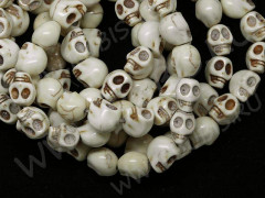 Бусина каменная Череп 02 Говлит синт. 10*9*7,5мм белый молочный (камни)