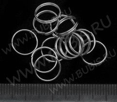 Колечки двойной крутки 10мм цвет платины (Iron) (10шт.)