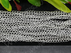 Цепочка I002 простая кручёная звено 3,5*2мм серебристая (Iron) (50см) 