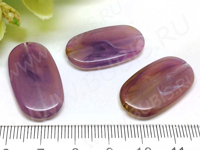 Бусина Овал 21 30*16*4мм имитация Аметиста (акрил)