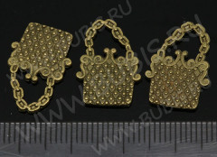 Подвеска Сумочка 21 двусторонняя плоская 19*13*1,5мм античная бронза (литьё)