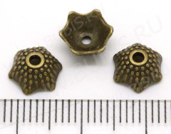 087 Шапочка 8*8*4мм античная бронза (литьё)