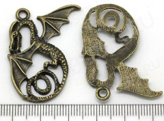 Подвеска Дракон 05 37,5*36,5*3,8мм античная бронза (литьё)