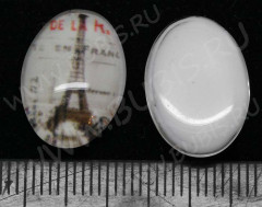 Кабошон стеклянный 12 Овал 18*13*5,8мм рисунок 33 (стекло)